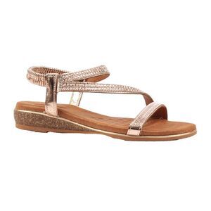 Lunar Womens/Ladies Jazmine Wide Wide Sandals / Rose